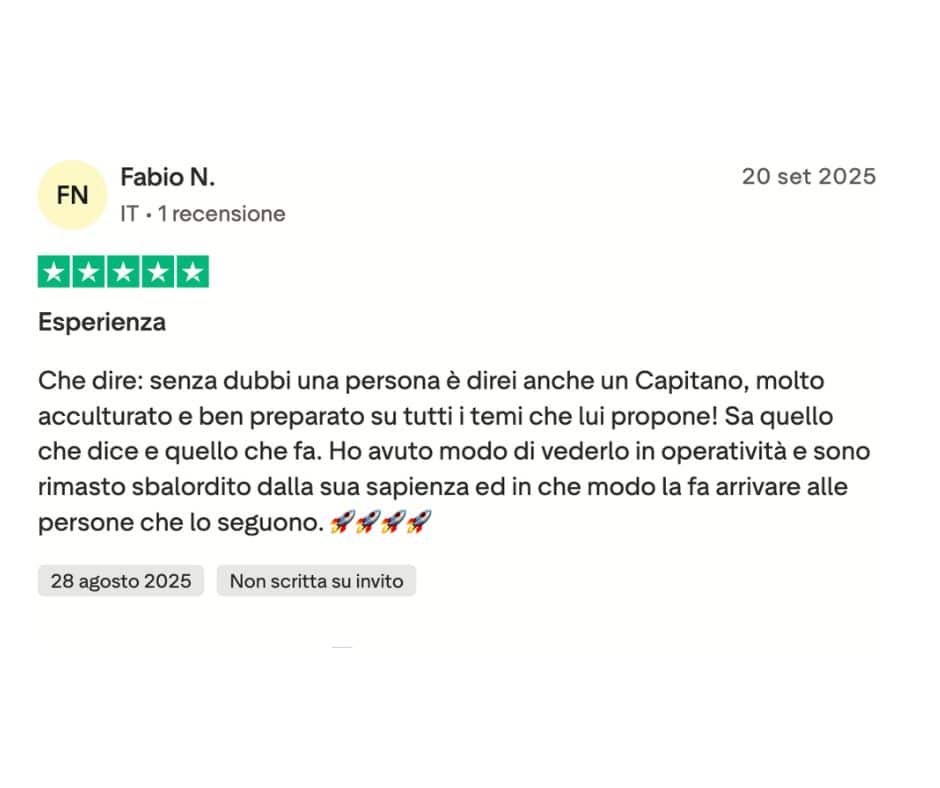 Screenshot di attività di trading in ambito formativo